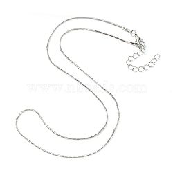 Brass Square Snake Chain Necklace for Men Women, Platinum, 18.5 inch(47.2cm)(MAK-YW0001-08)