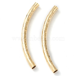 Brass Tube Beads, Long-Lasting Plated, Curved Beads, Tube, Real 24K Gold Plated, 50x4mm, Hole: 3mm(KK-Y003-85G)