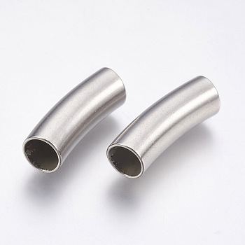 304 Stainless Steel Tube Beads, Stainless Steel Color, 24x8mm, Hole: 7mm
