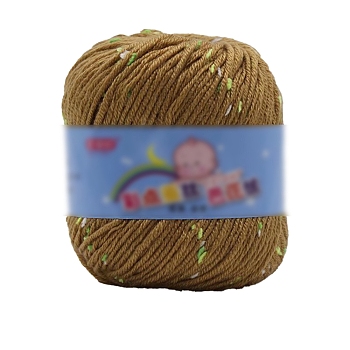 Polyester Yarn, Tweed Yarn, for Sweater Hat, for Knitting Crochet Supplies, Dark Goldenrod, 2mm, about 85.30 Yards(78m)/Skein