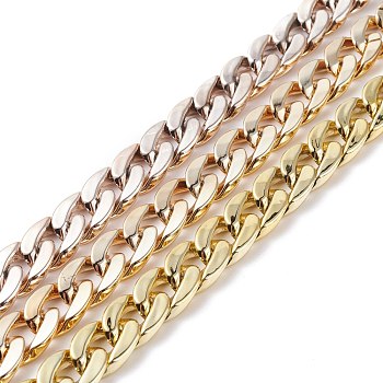 CCB Plastic Curb Chains, Twisted Chains, Mixed Color, 23.5x17x6mm
