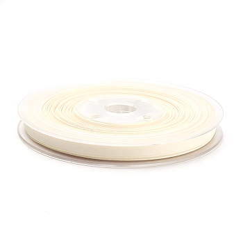 Double Face Matte Satin Ribbon, Polyester Satin Ribbon, Creamy White, (1/4 inch)6mm, 100yards/roll(91.44m/roll)