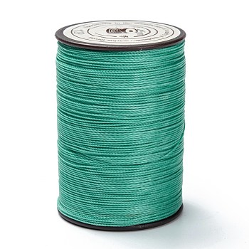 Round Waxed Polyester Thread String, Micro Macrame Cord, Twisted Cord, for Leather Sewing Stitching, Turquoise, 0.45mm, about 174.97 yards(160m)/roll