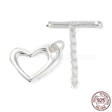 Silver Heart Sterling Silver Toggle Clasps