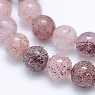 Chapelets de perles aux fraises en quartz naturel(G-J373-16-8mm)-2