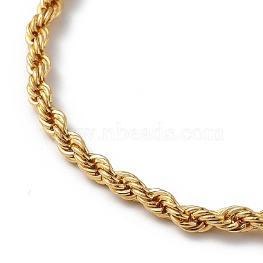Bracelet de chaîne de corde de laiton de placage de support pour des femmes(BJEW-C020-11A-G)-2