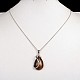 Teardrop Platinum Plated Brass Gemstone Pendant Necklaces(NJEW-JN01185)-6