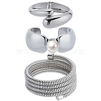 1 Set CCB Plastic Bangles Sets for Women, Platinum, Inner Diameter: 2.01~2.34 inch(5.1~5.95cm), 3pcs/set(BJEW-SP0001-36)
