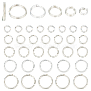 40Pcs 5 Styles 925 Sterling Silver Split Jump Rings, Double Loop Jump Rings, Round Rings, Silver, 4~8x1~2mm, Inner Diameter: 2.7~7mm, 8pcs/style(STER-GO0001-08)