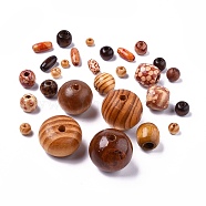 Defective Closeout Sale, Wood Beads, Mixed Shapes, Mix Style, 6~30x4.5~28mm(WOOD-XCP0001-07)