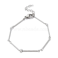 304 Stainless Steel Twist Bar Link Chain Bracelet, Stainless Steel Color, 6-3/8 inch(16.3cm)(BJEW-K226-04P)