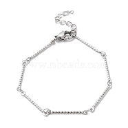 Non-Tarnish 304 Stainless Steel Twist Bar Link Chain Bracelet, Stainless Steel Color, 6-3/8 inch(16.3cm)(BJEW-K226-04P)