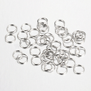 Iron Jump Rings, Open Jump Rings, Cadmium Free & Nickel Free & Lead Free, Platinum, 14x1.2mm, Inner Diameter: 11.6mm, about 2700pcs/1000g(IFIN-JRG14mm-P-NF)