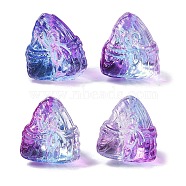 Baking Paint Glass Beads, Triangular Zongzi, Purple, 15.5~16x15x14mm, Hole: 1.2mm(GLAA-S202-15A)