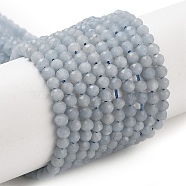 Natural Angelite Beads Strands, Faceted, Round, 3mm, Hole: 0.7mm, about 36pcs/strand, 15.04 inch(38.2cm)(G-C150-C01-01)