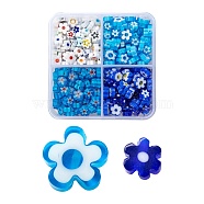 8 Style Handmade Millefiori Glass Beads, Flower, Mixed Color, 390pcs/box(LAMP-LS0001-11)