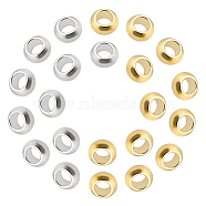 1000Pcs 2 Colors 304 Stainless Steel Spacer Beads, Rondelle, Golden & Stainless Steel Color, 2x1mm, Hole: 0.5~1mm, 500pcs/color(STAS-DC0002-20)