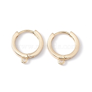 Rack Plating Brass Hoop Earring Findings, with Horizontal Loops, Long-Lasting Plated, Cadmium Free & Lead Free, Real 14K Gold Plated, 15.5x13.5x2mm, Hole: 1.5mm, Pin: 0.8mm(KK-G433-02LG)