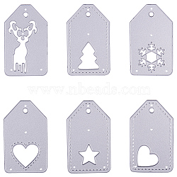 BENECREAT Frame Metal Cutting Dies Stencils, for DIY Scrapbooking/Photo Album, Decorative Embossing DIY Paper Card, Matte Platinum, 6.2x3.7cm, 6pcs/set(DIY-BC0010-19)