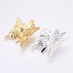 (Holiday Stock-Up Sale)Iron Alligator Hair Clips, Butterfly, Mixed Color, 49x47.5x12mm(IFIN-O012-29)