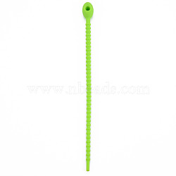 Silicone Cable Ties, Tie Wraps, Reusable Zip Ties, Yellow Green, 214x13.5x12mm, Hole: 3mm(SIL-Q015-001D)