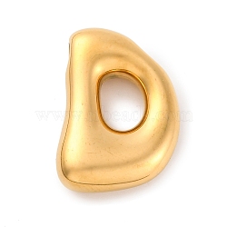 304 Stainless Steel Pendants, Letter Charm, Golden, Letter D, 23x15.5x6mm, Hole: 3.5x2.2mm(STAS-S166-02G-04)