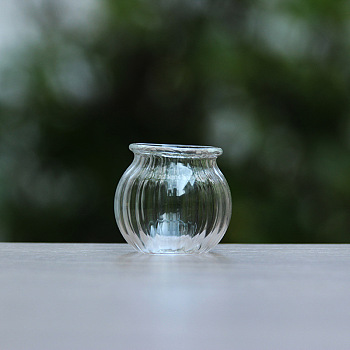 Mini Glass Pot, Micro Landscape Dollhouse Accessories, Pretending Prop Decorations, Clear, 25x25mm