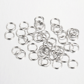 Iron Jump Rings, Open Jump Rings, Cadmium Free & Nickel Free & Lead Free, Platinum, 14x1.2mm, Inner Diameter: 11.6mm, about 2700pcs/1000g