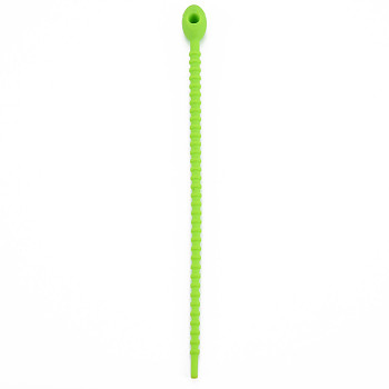 Silicone Cable Ties, Tie Wraps, Reusable Zip Ties, Yellow Green, 214x13.5x12mm, Hole: 3mm