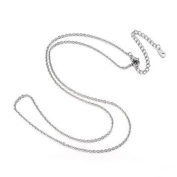 304 Stainless Steel Necklaces, Cable Chain Necklaces, Stainless Steel Color, 16.14 inch(41cm)