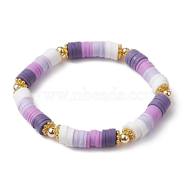 7pcs 7 ensemble de bracelets extensibles de surfeur heishi en argile polymère de couleur(BJEW-JB09644-02)-3