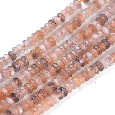 4mm Rondelle Sunstone Beads