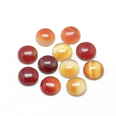 8mm Red Half Round Agate Cabochons