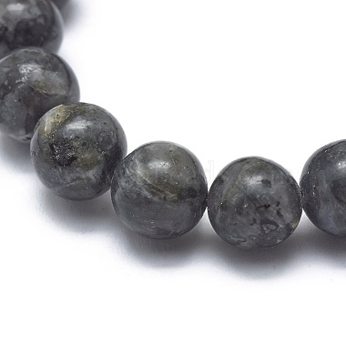 Эластичные браслеты из натуральных бусин ларвикита(X-BJEW-K212-A-046)-2