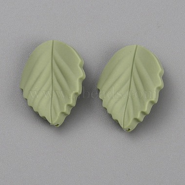 Dark Sea Green Leaf Silicone Beads