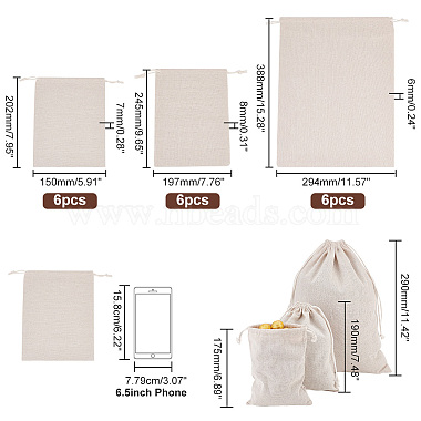 18Pcs 3 Sizes Linen Pouches(ABAG-PH0001-46)-2