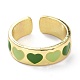 Heart Pattern Alloy Enamel Cuff Rings(RJEW-Z008-16LG-E)-1