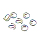 Anneau de nez double couleur arc-en-ciel pour piercing simple(AJEW-C010-02M-01)-1