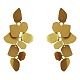 Brass Leaf Dangle Stud Earrings(FS-WG62B68-01)-5