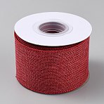 9.1M Burlap Lace Rolls, Burlap Ribbons For Craft Making, FireBrick, 2-1/2 inch(63mm), about 9.95 Yards(9.1m)/Roll(OCOR-WH20048-01Q)