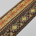Ethnic Style Floral Pattern Embroidery Polyester Ribbons, Jacquard Ribbon, Garment Accessories, Champagne Gold, 1-7/8 inch(49mm), about 2 yards/roll(OCOR-XCP0003-16D)