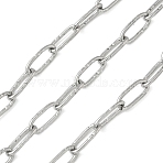 304 Stainless Steel Textured Cable Chains, Soldered, with Spool, Stainless Steel Color, 10x4x1mm(CHS-G050-06P)