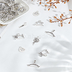 60Pcs 6 Styles Sewing Theme Tibetan Style Alloy Pendants, Mixed Shapes Charms, Antique Silver, 13~20x7.5~26x1.5~5mm, Hole: 2~2.5mm, 10pcs/style(FIND-LP0006-47)