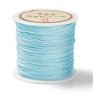 50 Yards Nylon Chinese Knot Cord, Nylon Jewelry Cord for Jewelry Making, Cyan, 0.8mm(NWIR-C003-01A-08)