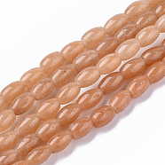 Natural Red Aventurine Beads Strands, Oval, 6~7x4.5mm, Hole: 0.8mm, about 61~64pcs/Strand, 15.75 inch(40 cm)(G-S364-018B)