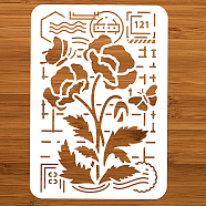 PET Hollow Out Drawing Painting Stencils, for DIY Scrapbook, Photo Album, Flower, 297x210mm(DIY-WH0421-0047)