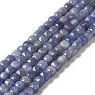 Natural Tanzanite Beads Strands, Faceted, Cube, 4x4x4mm, Hole: 0.8mm, about 96pcs/strand, 15.55''(39.5cm)(G-I341-03)
