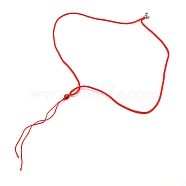 Nylon Pendant Cord Loops, with Slide Glass Bead, Red, 445~477x2mm(NWIR-WH0012-02C)