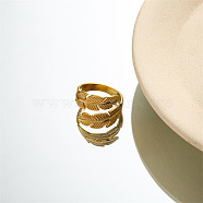 DIY fashionable stainless steel ring with non fading color, female niche high-end light luxury tagram style(PQ6554-2)