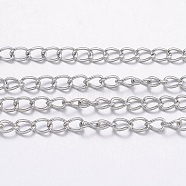 304 Stainless Steel Curb Chains, with Spool, for Jewelry Making, Soldered, Stainless Steel Color, 3.5x2.5x0.5mm, about 65.61 Feet(20m)/roll(CHS-H017-03P-20M)